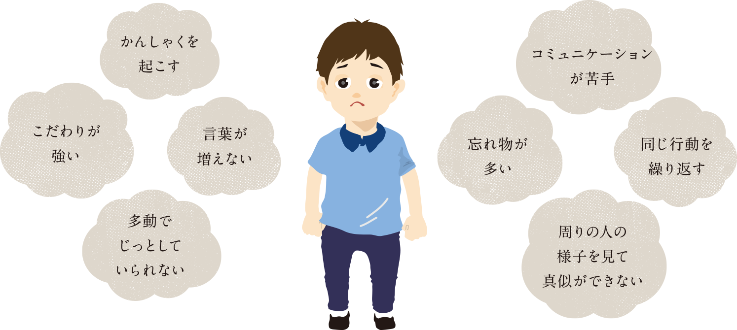 発達障がいをもつお子さまは...